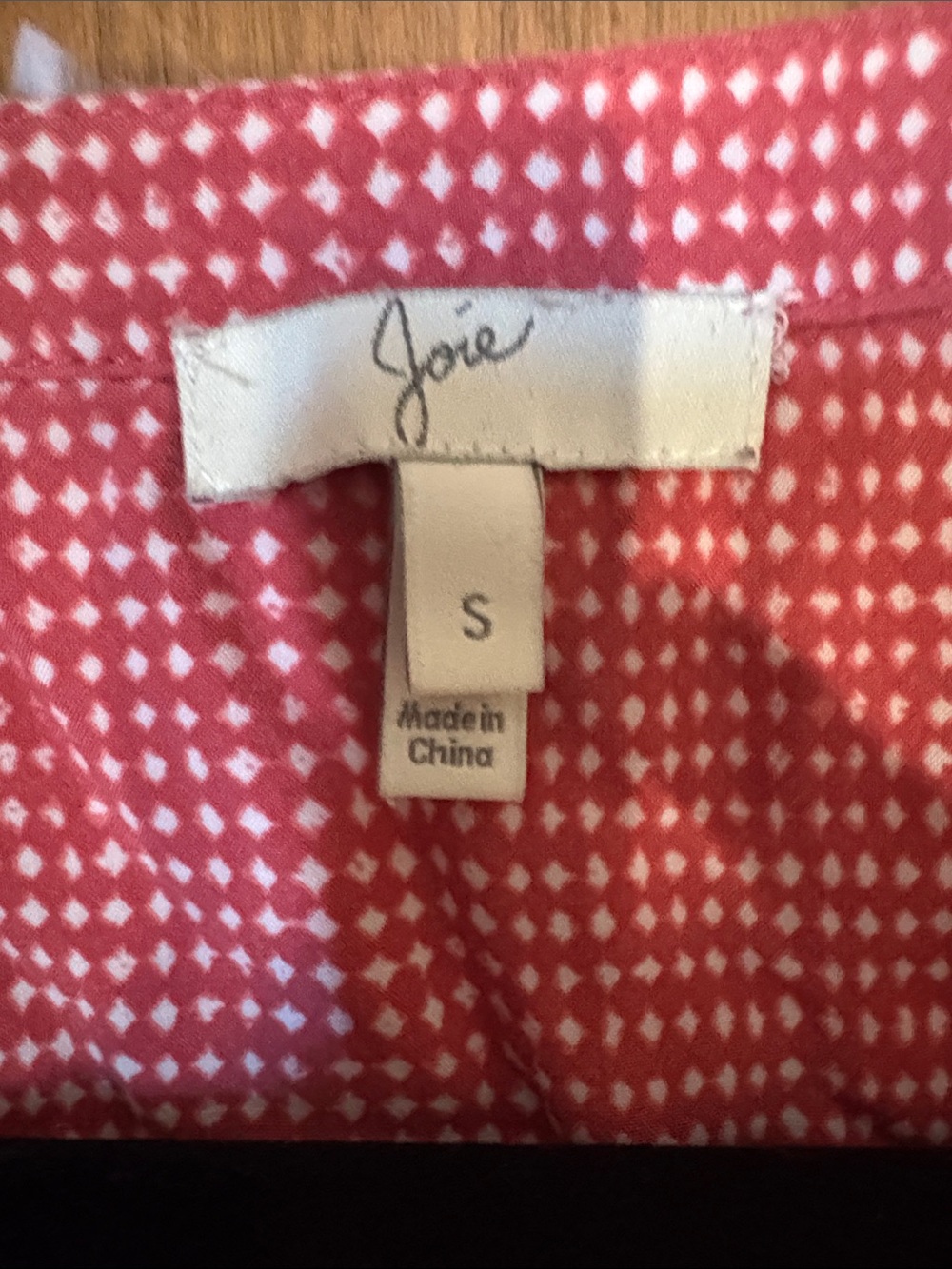 Joie Rosalyn Dot Print Popover Western Rose Blouse - Picture 3 of 5
